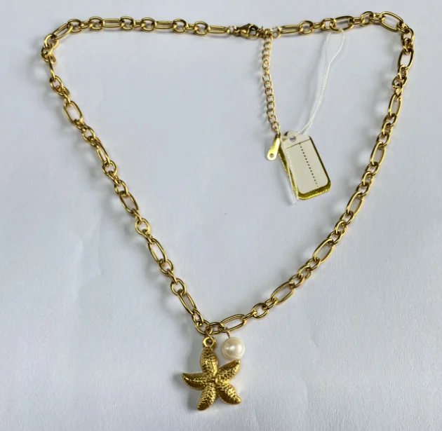 Gold Stainless Steel Shell Pendant Necklace 22 Gold Stainless Steel Shell Pendant Necklace - Image 22