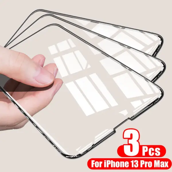 3PCS Tempered Glass for iPhone Models Protectors - Image 2