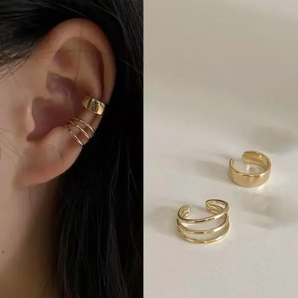 Silver Leaf Clip Earrings Set for Women and Men - Image 8