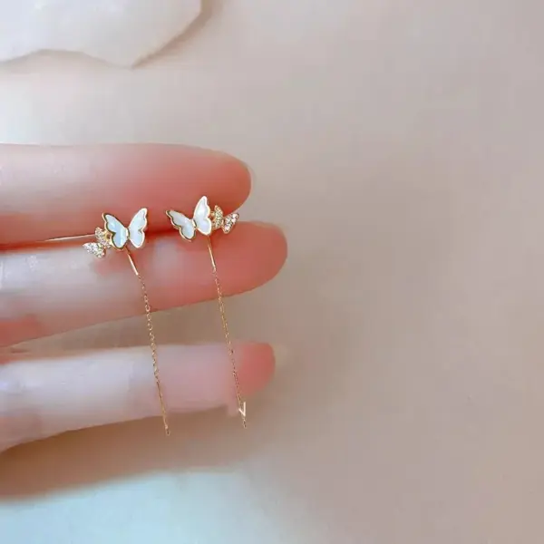 Vintage Butterfly Dangle Earrings for Women - Image 3