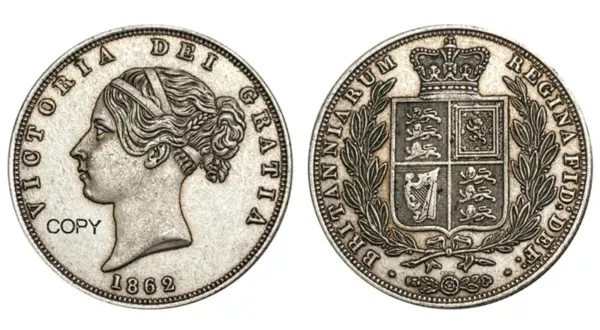Victorian Silver Plated Half Crown Coin - Image 7