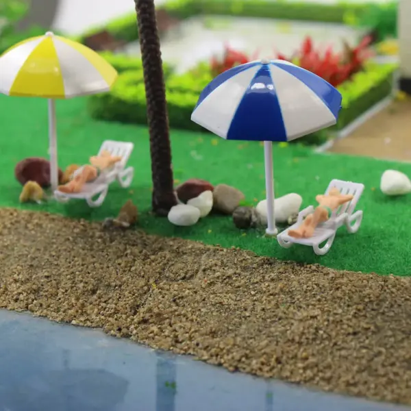 12pcs 1:76 Scale Beach Chairs for Models - Image 5