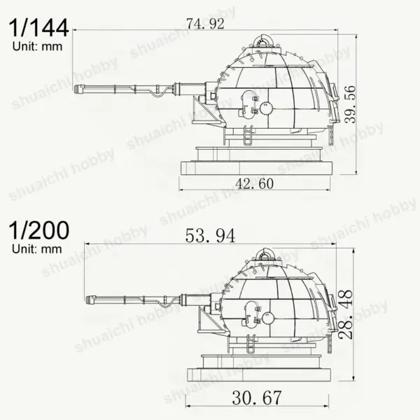 1/72 Scale Russian AK-130 Gun Turret Model - Image 5