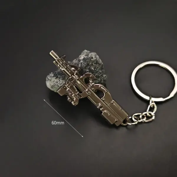 Chicken Dinner Game Keychain Set with P90 and AWM - Image 4