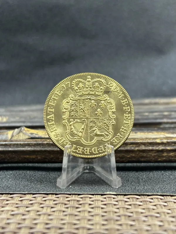 George II Gold 5 Guineas Replica Coin - Image 4