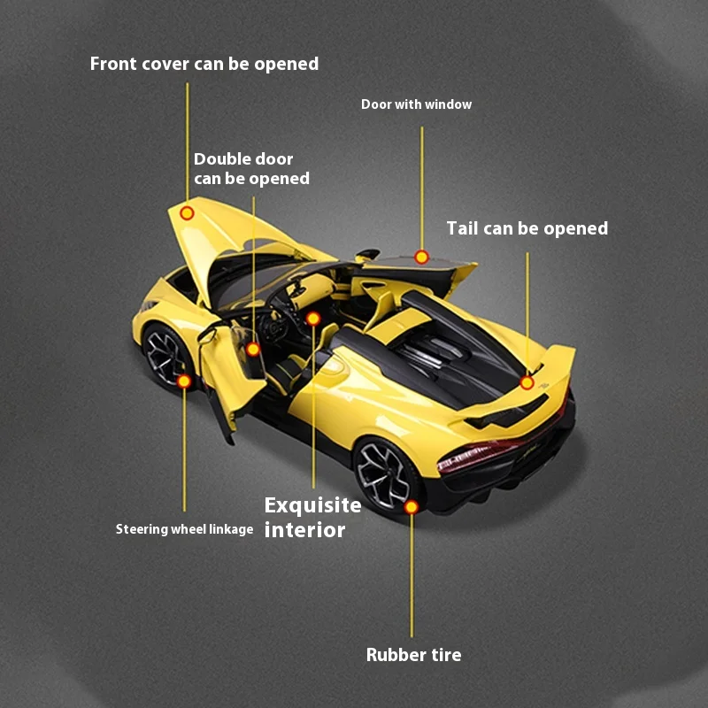 1:18 Bburago Bugatti W16 Mistral Diecast Model 4 1:18 Bburago Bugatti W16 Mistral Diecast Model - Image 4