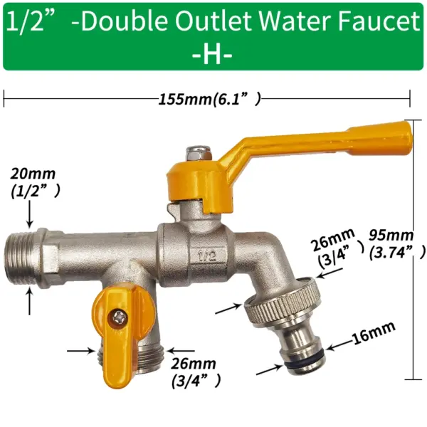 Brass Garden Hose Faucet Adapter 1/2 Inch - Image 10