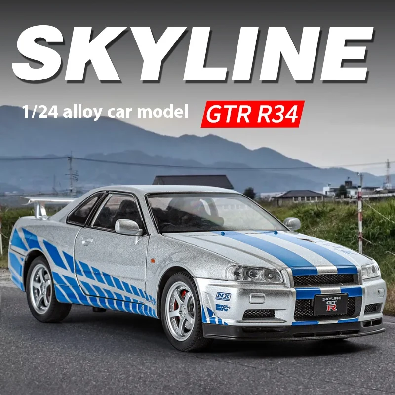 1/24 Nissan GTR R34 Diecast Car Model 2 1/24 Nissan GTR R34 Diecast Car Model - Image 2