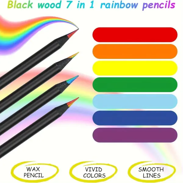 10 Colored Black Wood Pencils Set - Image 5