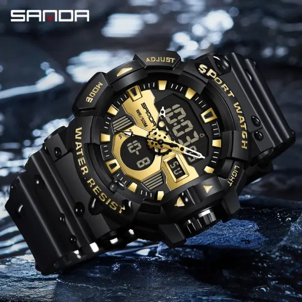 SANDA 3129 Military Sport Quartz Wrist Watch - Image 5