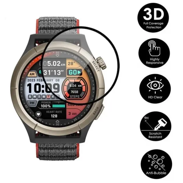 3PCS 3D Curved Screen Protector for Amazfit Cheetah - Image 3