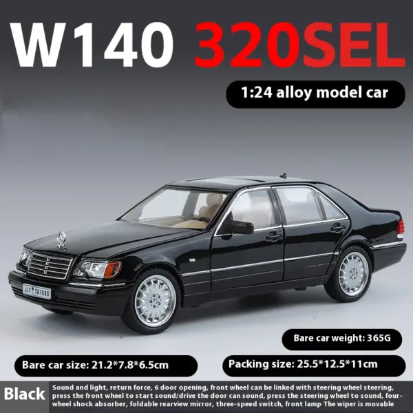 1:24 Mercedes Benz W140 Diecast Model Car - Image 8