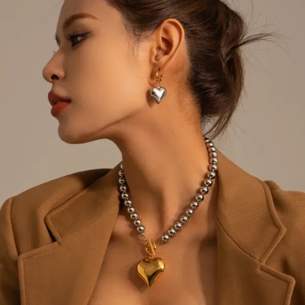 Heart-Shaped Stainless Steel Women's Necklace - Image 4