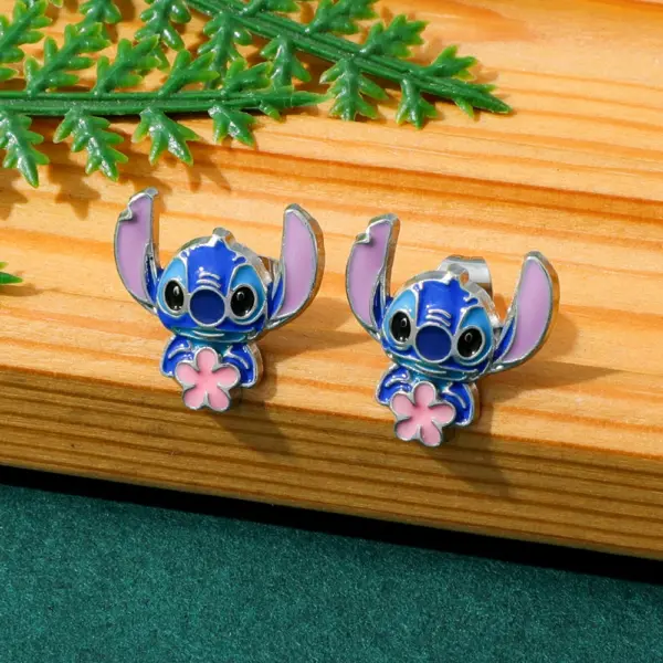 Disney Stitch Flower Stud Earrings - Image 6