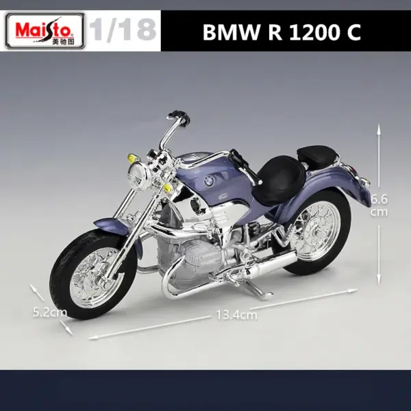 Maisto 1:18 BMW R1200C Diecast Motorcycle Model - Image 4