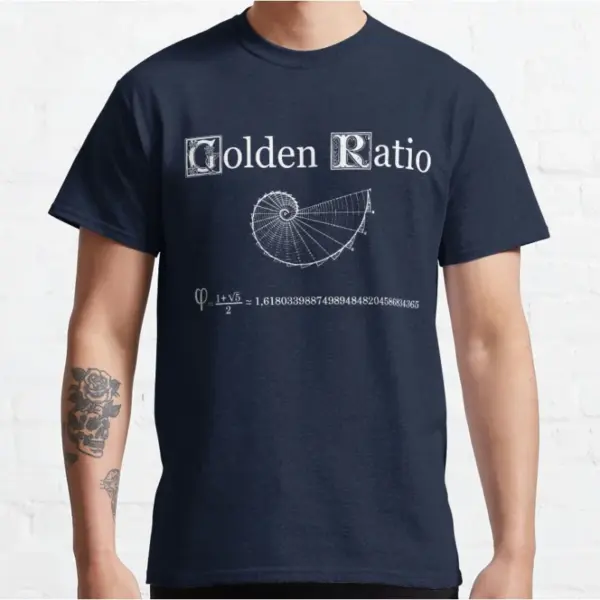 Golden Ratio Nautilus Graphic T-Shirt for Men - Image 2