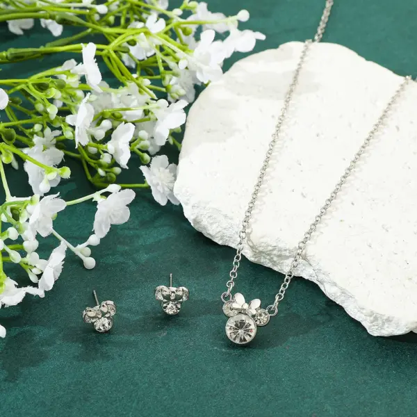 Disney Minnie Pendant Necklace and Earrings Set - Image 4