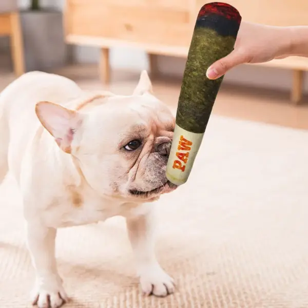 Plush Cigar Squeaky Dog Toy for All Breeds - Image 6