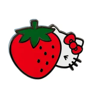 Strawberry Kitty Brooch Cute Enamel Pin