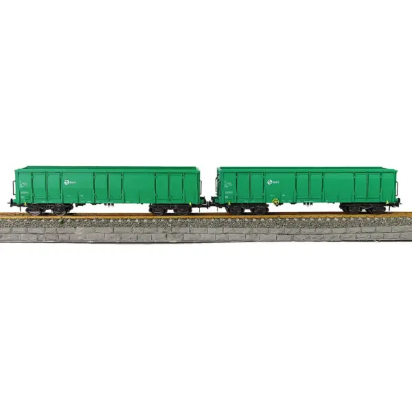 HO Scale 1:87 Green RENFE Gondola Car Set - Image 7
