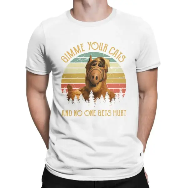 Vintage Gimme Your Cats Alf TV T-Shirt for Men - Image 8