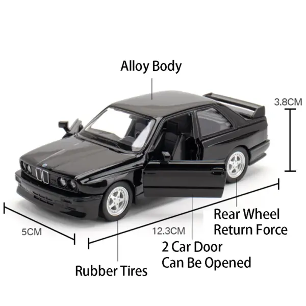 1:36 BMW M3 1987 Diecast Model Car - Image 2