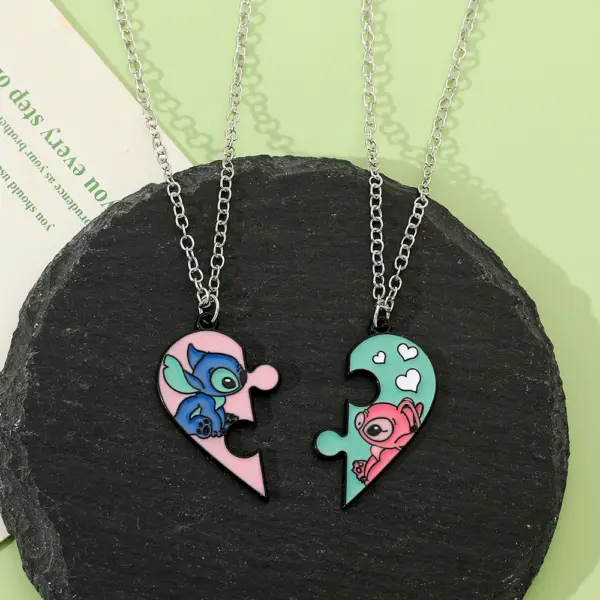 Disney Stitch Heart Necklace for Couples - Image 23