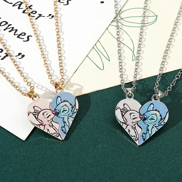 Disney Stitch Heart Necklace for Couples - Image 5