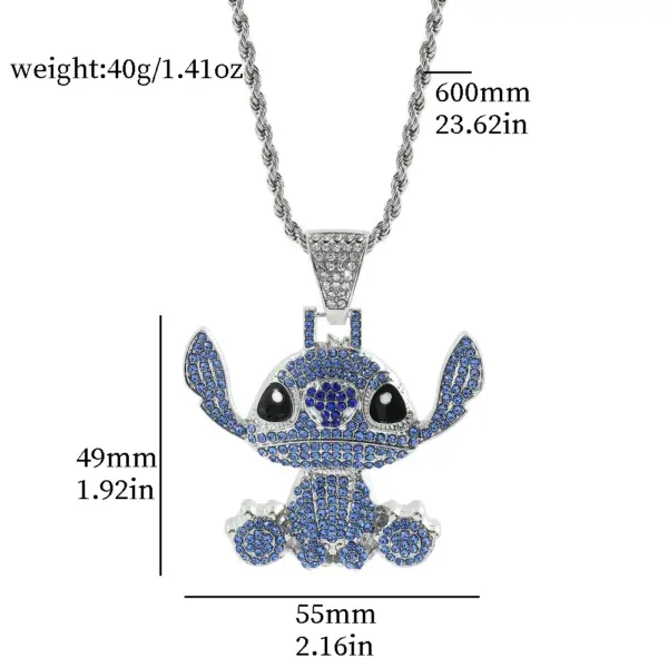 Kawaii Stitch Hip Hop Pendant Necklace - Image 2