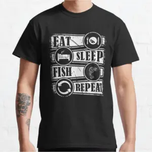 Eat Sleep Fish T-Shirt for Fishing Lovers