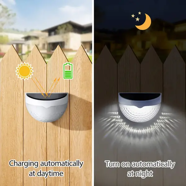 Solar LED Fence Lights Waterproof Outdoor Decor - Image 2