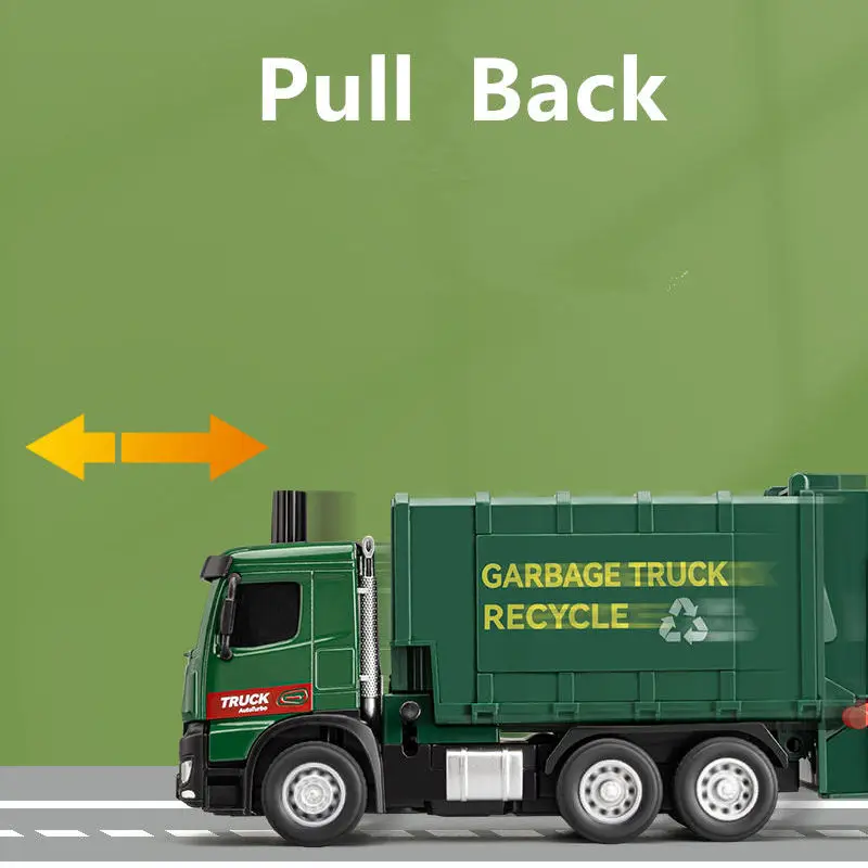 1/30 Scale Diecast Pneumatic Garbage Truck Model 6 1/30 Scale Diecast Pneumatic Garbage Truck Model - Image 6