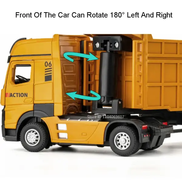 1:50 Scale Yellow Dump Truck Model Toy - Image 4