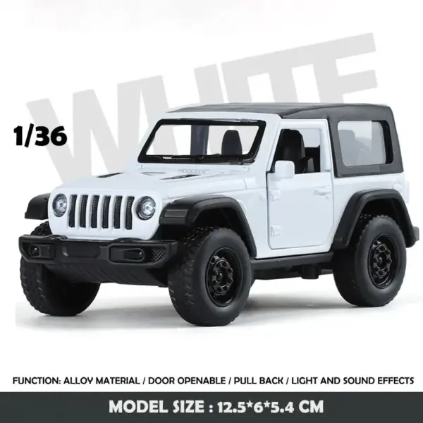 1:36 Jeep Wrangler Diecast Model Car - Image 10