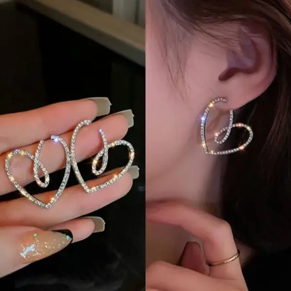 Heart Shaped Vintage Hoop Earrings - Image 11