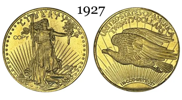 Saint Gaudens 1927 Commemorative Copy Coin - Image 8