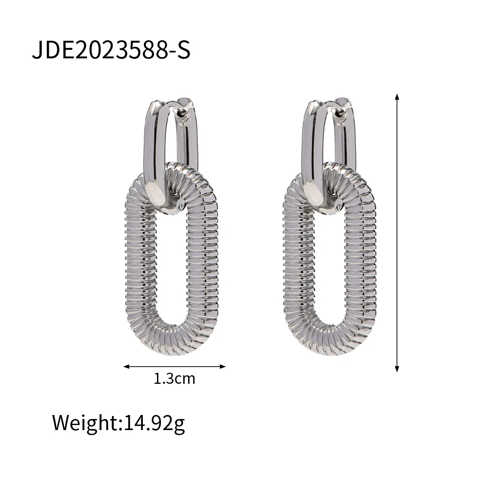 18K Stainless Steel Drop Earrings for Women 8 18K Stainless Steel Drop Earrings for Women - Image 8