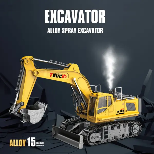 1/18 RC Excavator Electric Toy with 12+ Channels - Image 2