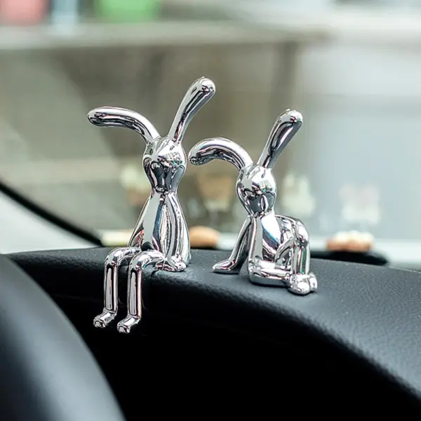 Silver Bunny Decorative Ornament for Home Decor - Image 5
