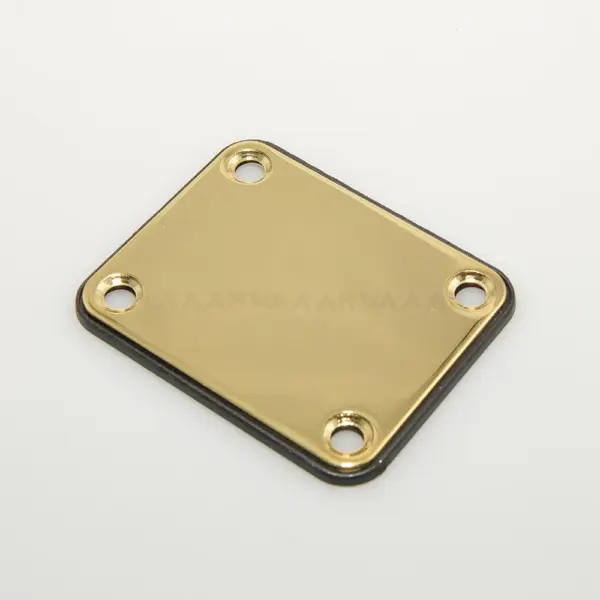 Guitar Neck Plates with Screws in Black Gold - Image 4