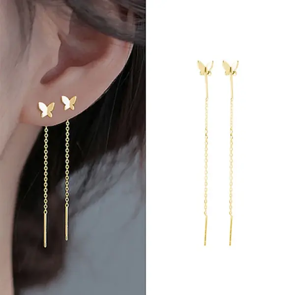 Vintage Butterfly Dangle Earrings for Women - Image 7