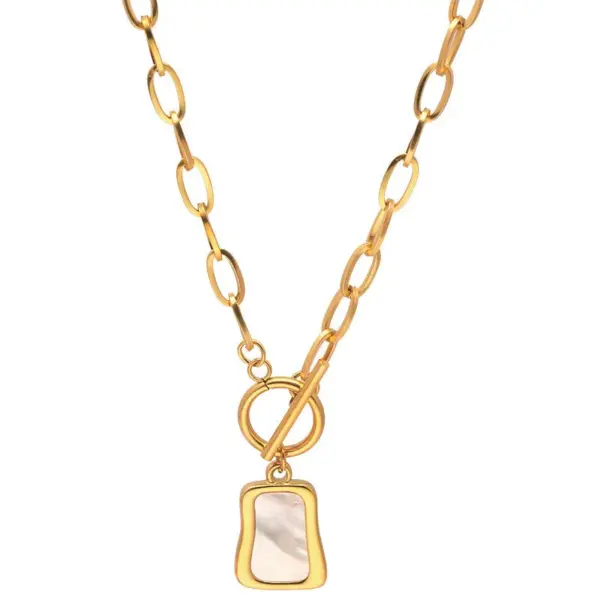 Vintage Square Natural Shell Choker Necklace - Image 6