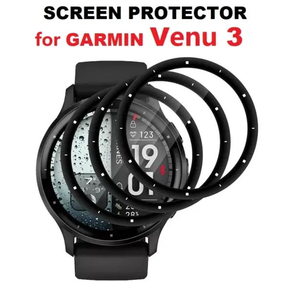 3PCs 3D Curved Edge Screen Protector for Garmin Venu - Image 3