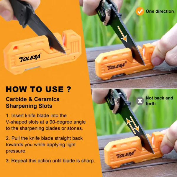 TOLESA 3-in-1 Mini Pocket Knife Sharpener - Image 6