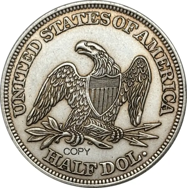 1842 Commemorative Half Coin Antique Replica - Image 6
