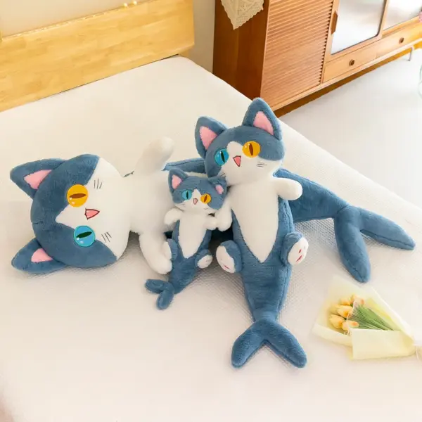 Shark Cat Plush Toy with Pillow 135cm Long - Image 3