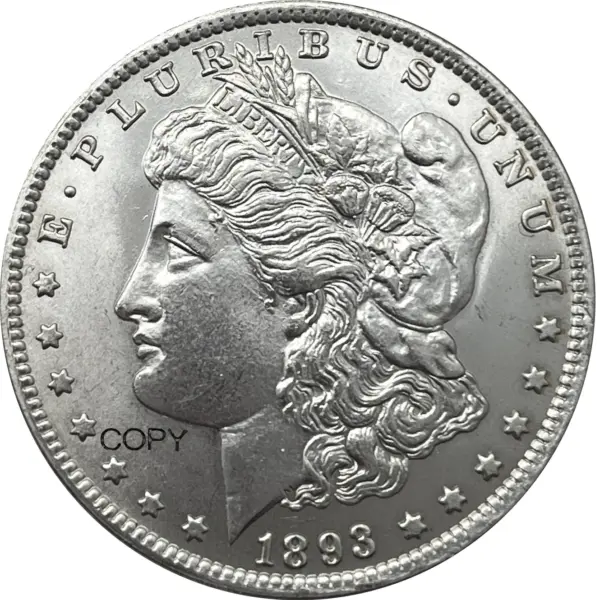 1893 O Morgan Silver Plated Commemorative Coin - Image 5