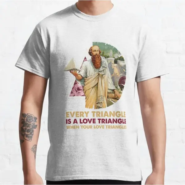 Pythagoras Triangles Graphic Cotton T-Shirt - Image 4