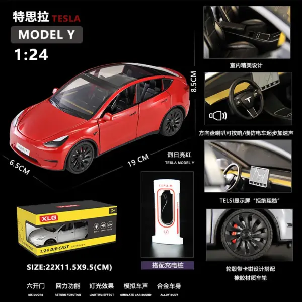 1:24 Tesla Model Y Diecast Car - Image 11