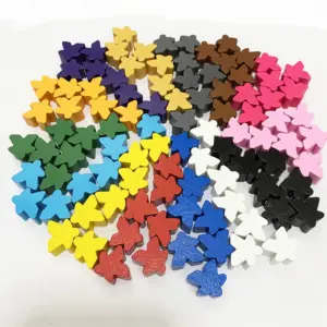 100PCS 16mm Wooden Meeples for Tabletop Games